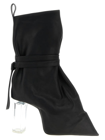 Rick Owens Tied Taco Kiss Ankle Boots Black