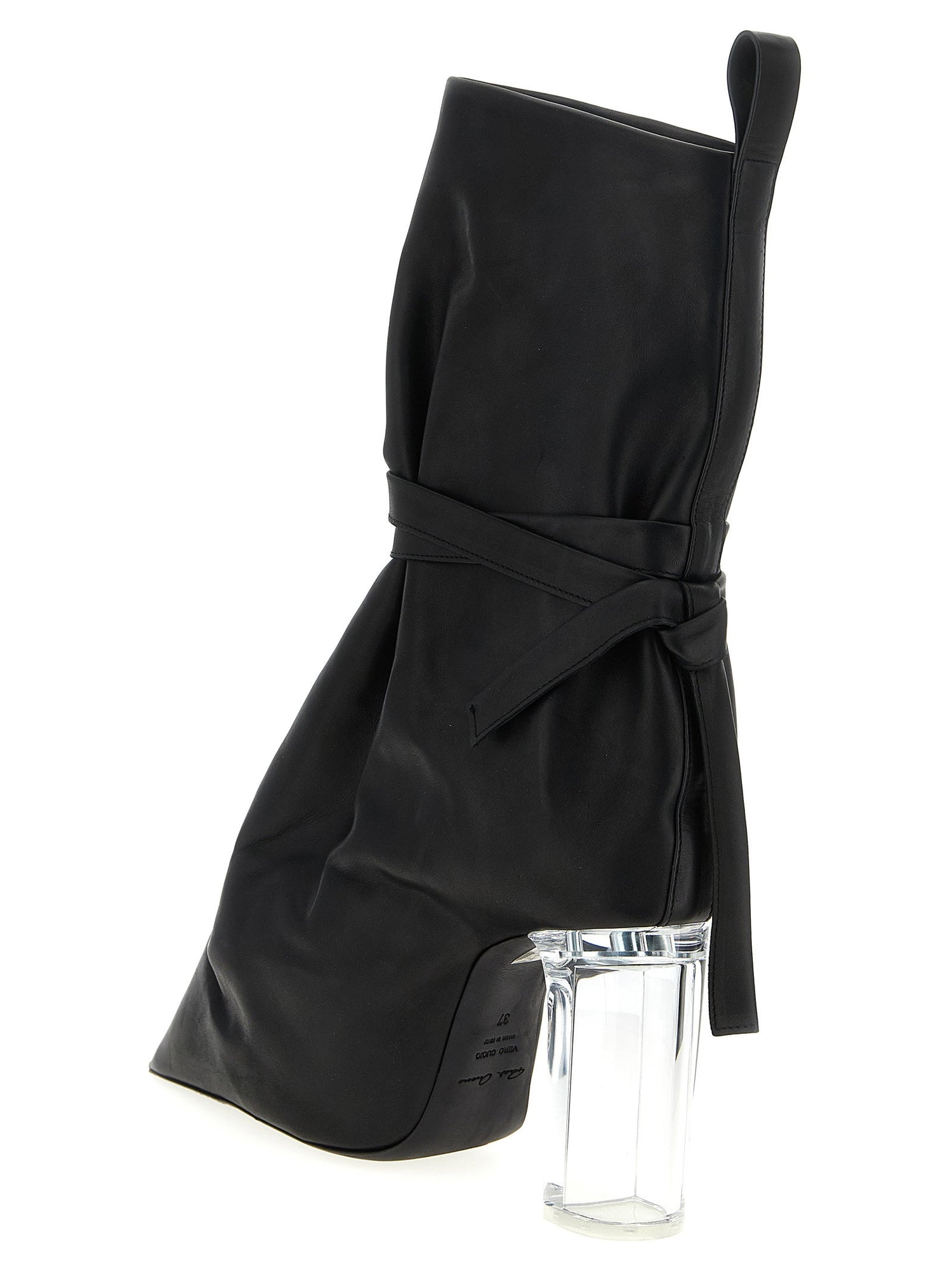 Rick Owens Tied Taco Kiss Ankle Boots Black
