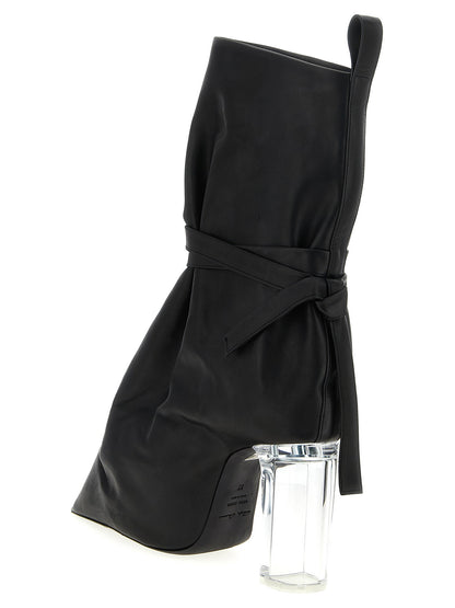 Rick Owens Tied Taco Kiss Ankle Boots Black