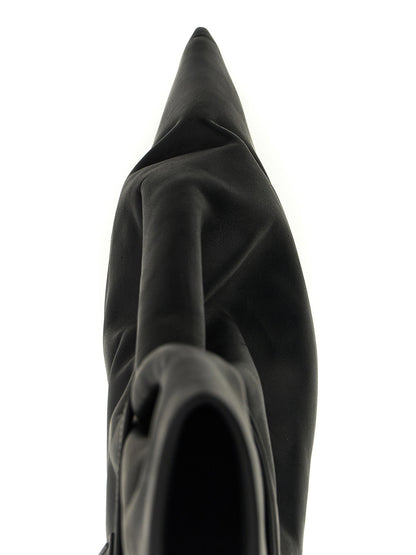 Rick Owens Tied Taco Kiss Ankle Boots Black