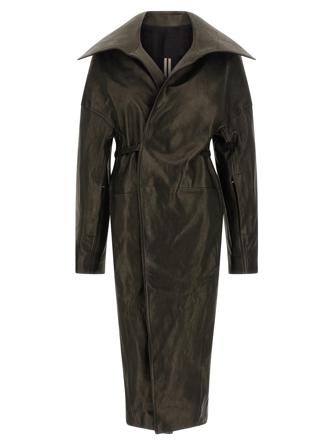 Rick Owens Dracucollar Belted Coat Black