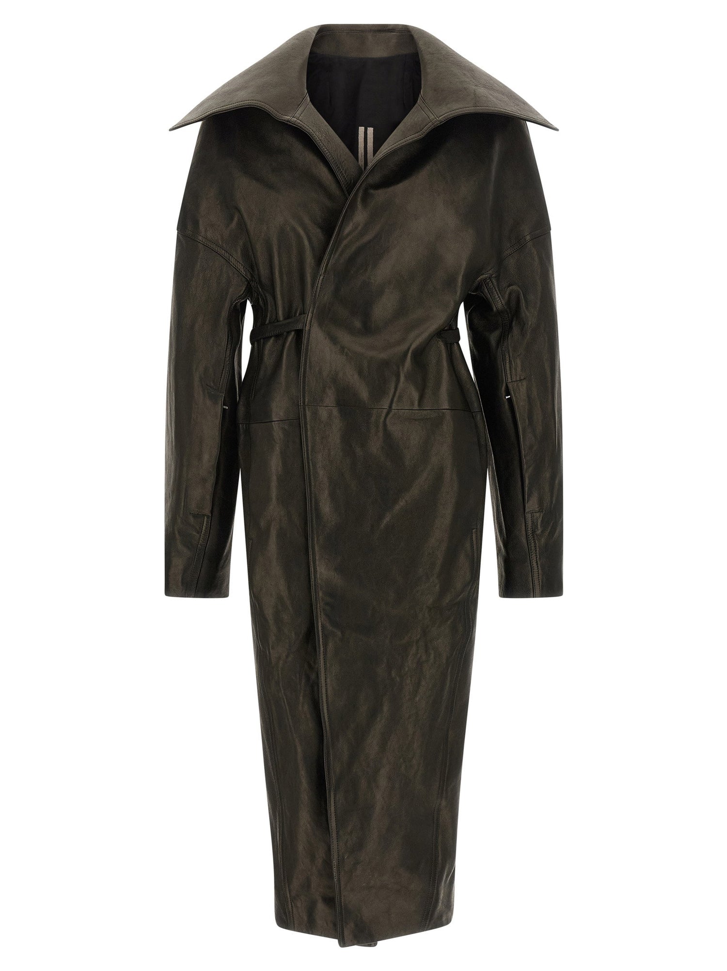 Rick Owens Dracucollar Belted Coat Black