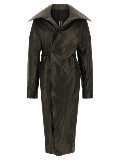 Rick Owens Dracucollar Belted Coat Black