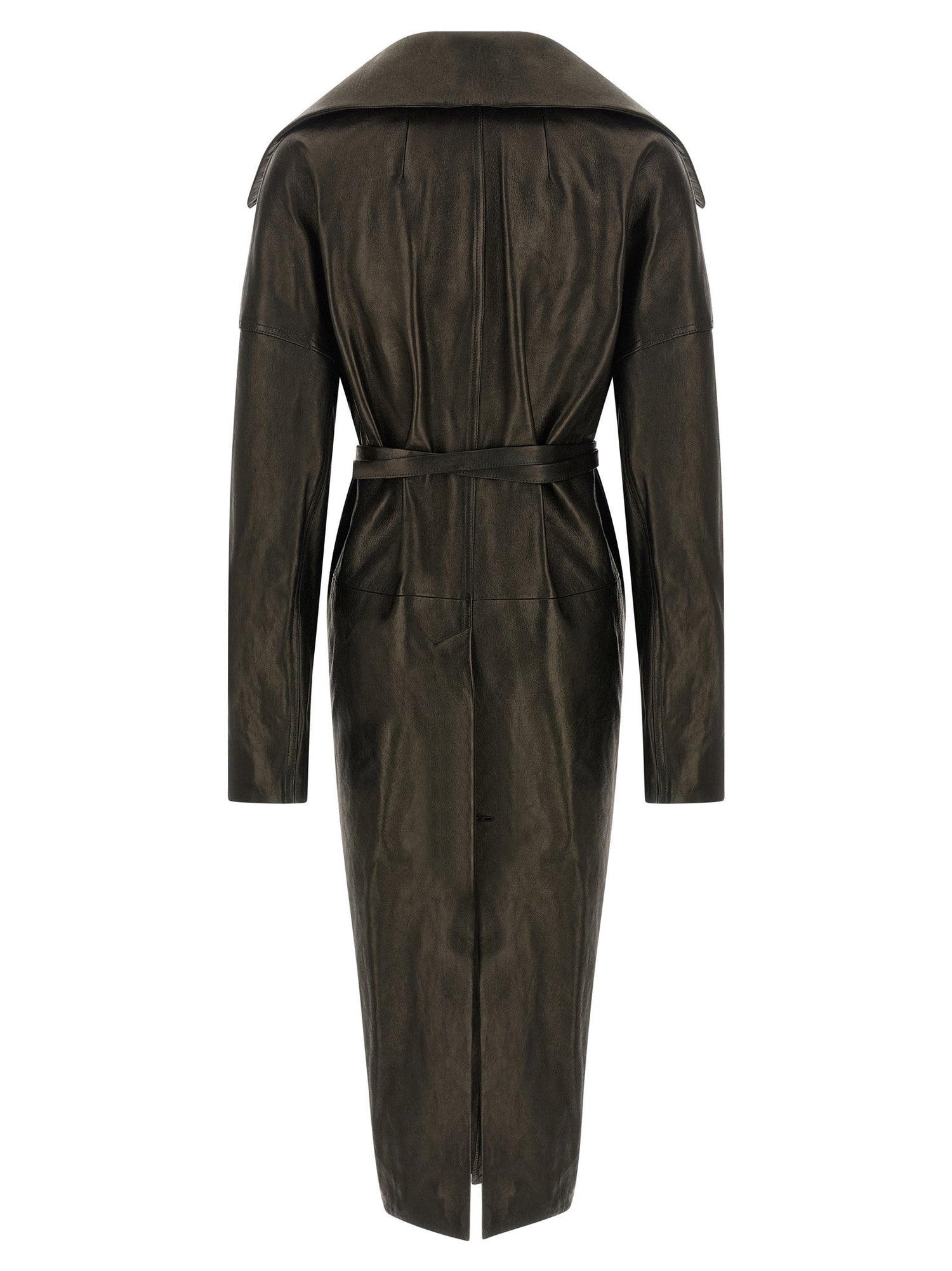Rick Owens Dracucollar Belted Coat Black