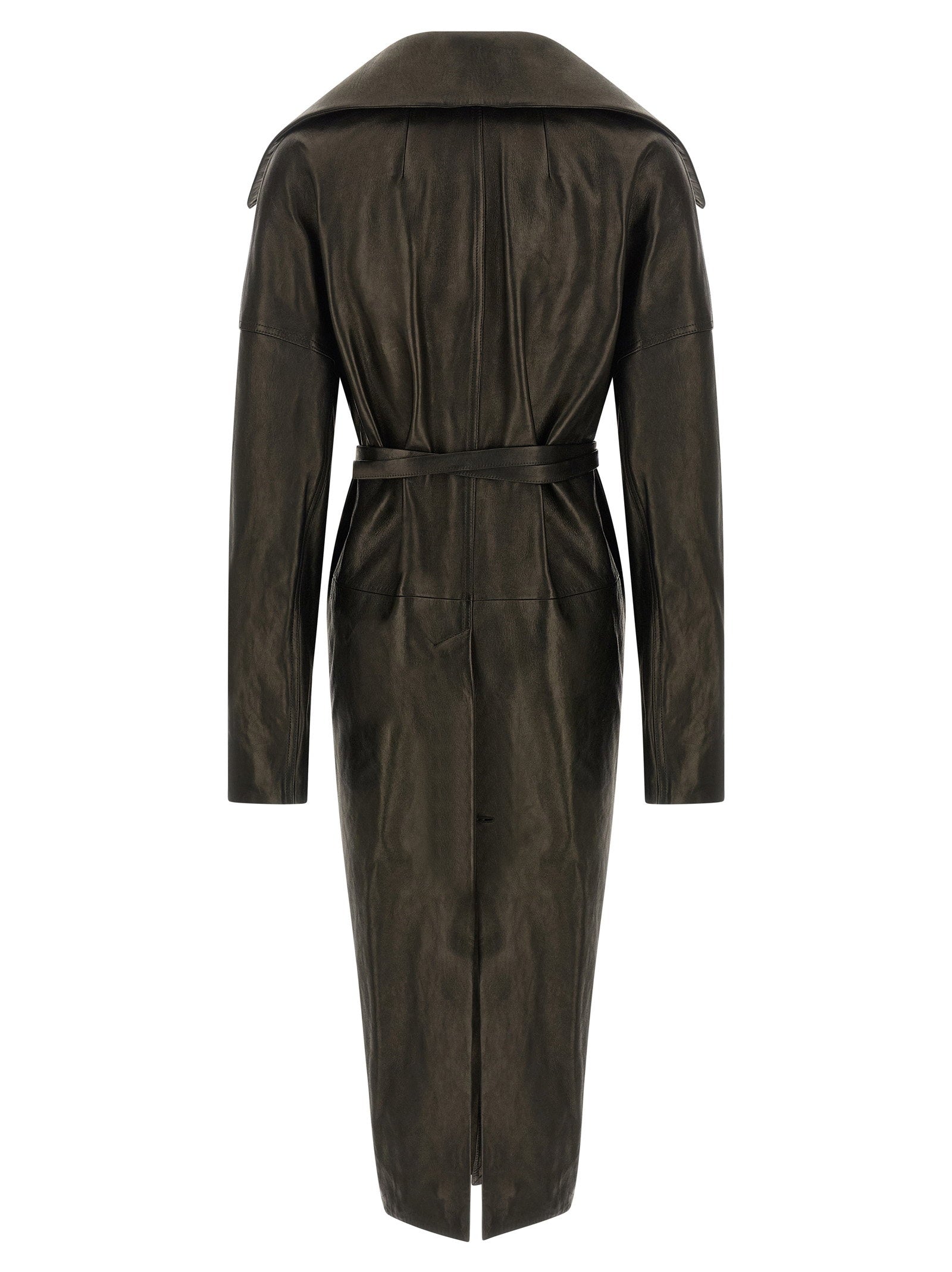 Rick Owens Dracucollar Belted Coat Black