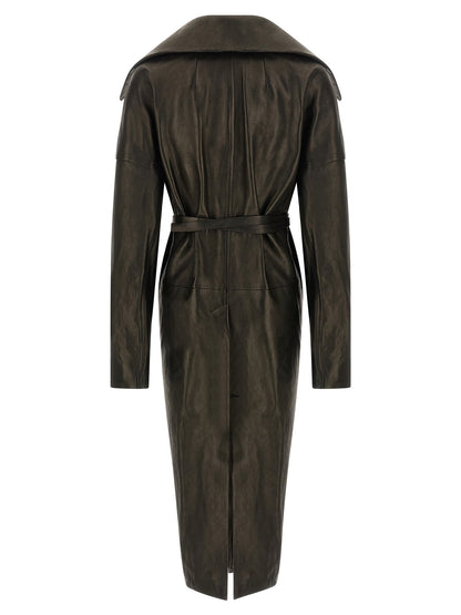 Rick Owens Dracucollar Belted Coat Black