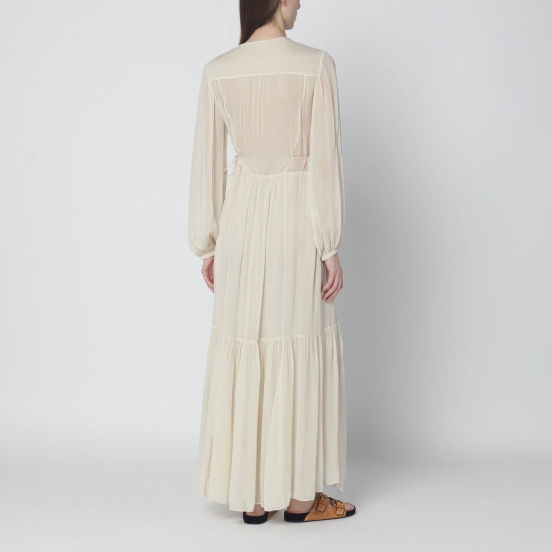 ISABEL MARANT Étoile Briane Long Viscose Dress Beige