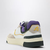 Autry Low CLC White, Purple and Dark Green Leather Sneakers purple