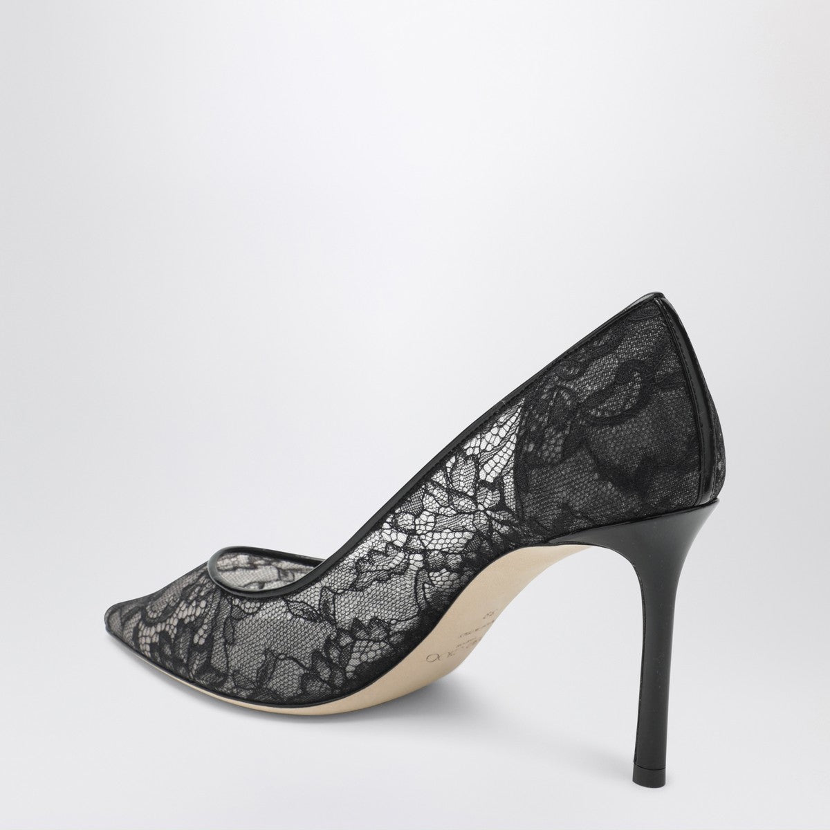 Jimmy Choo Romy 85 Lace Pointed-Toe Pumps Black