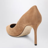 Jimmy Choo Romy 85 Suede Pointed-Toe Pumps in Toffee Brown