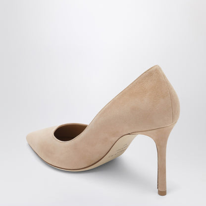 Jimmy Choo Romy 85 Suede Pumps Beige