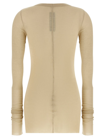 Rick Owens Rib Ls T T-shirt Beige