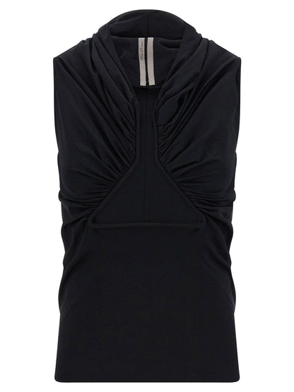 Rick Owens Jersey Ss Prong Top Black