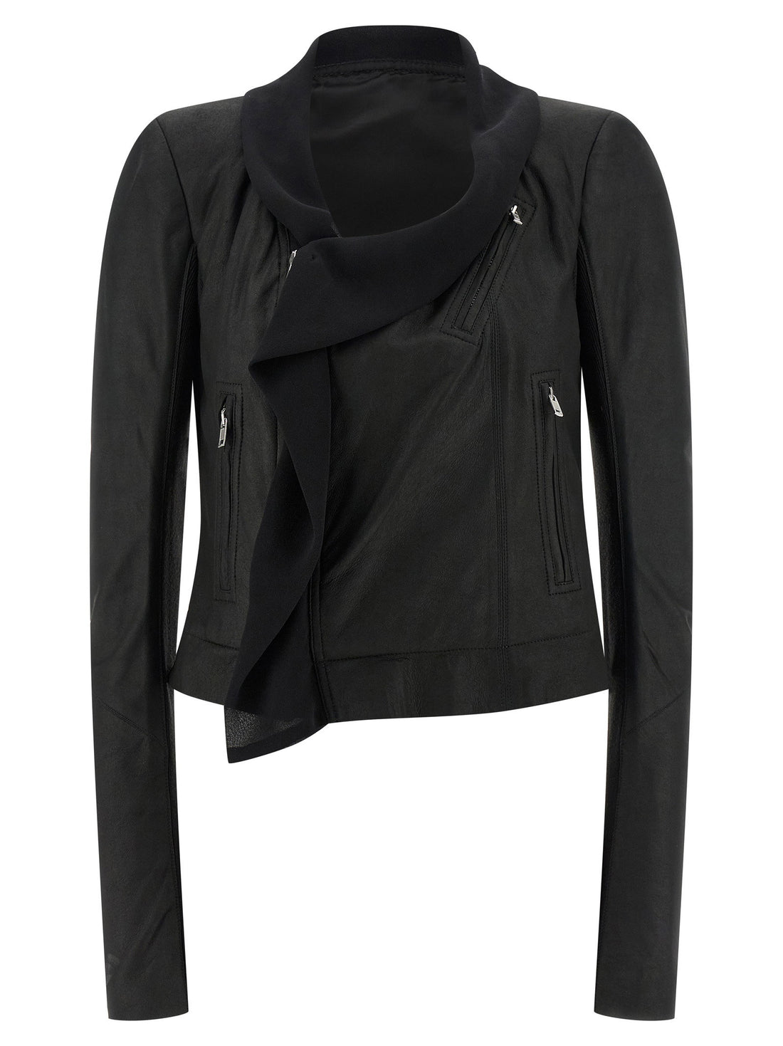 Rick Owens Scarf Biker Jacket Black
