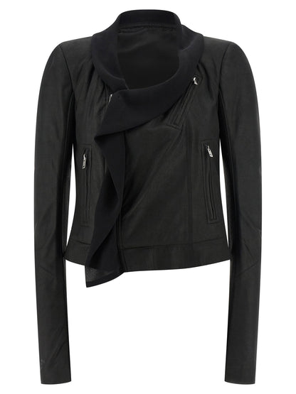 Rick Owens Scarf Biker Jacket Black