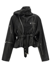 Rick Owens Cropped Scarf Flight Jacket Black
