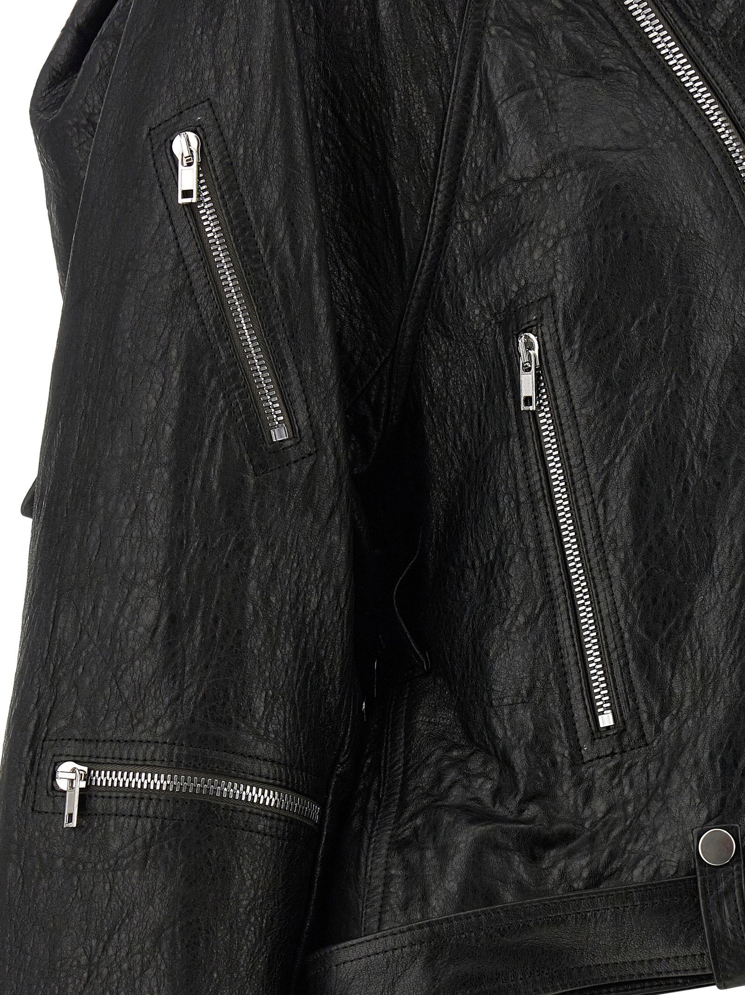Rick Owens Cropped Scarf Flight Jacket Black