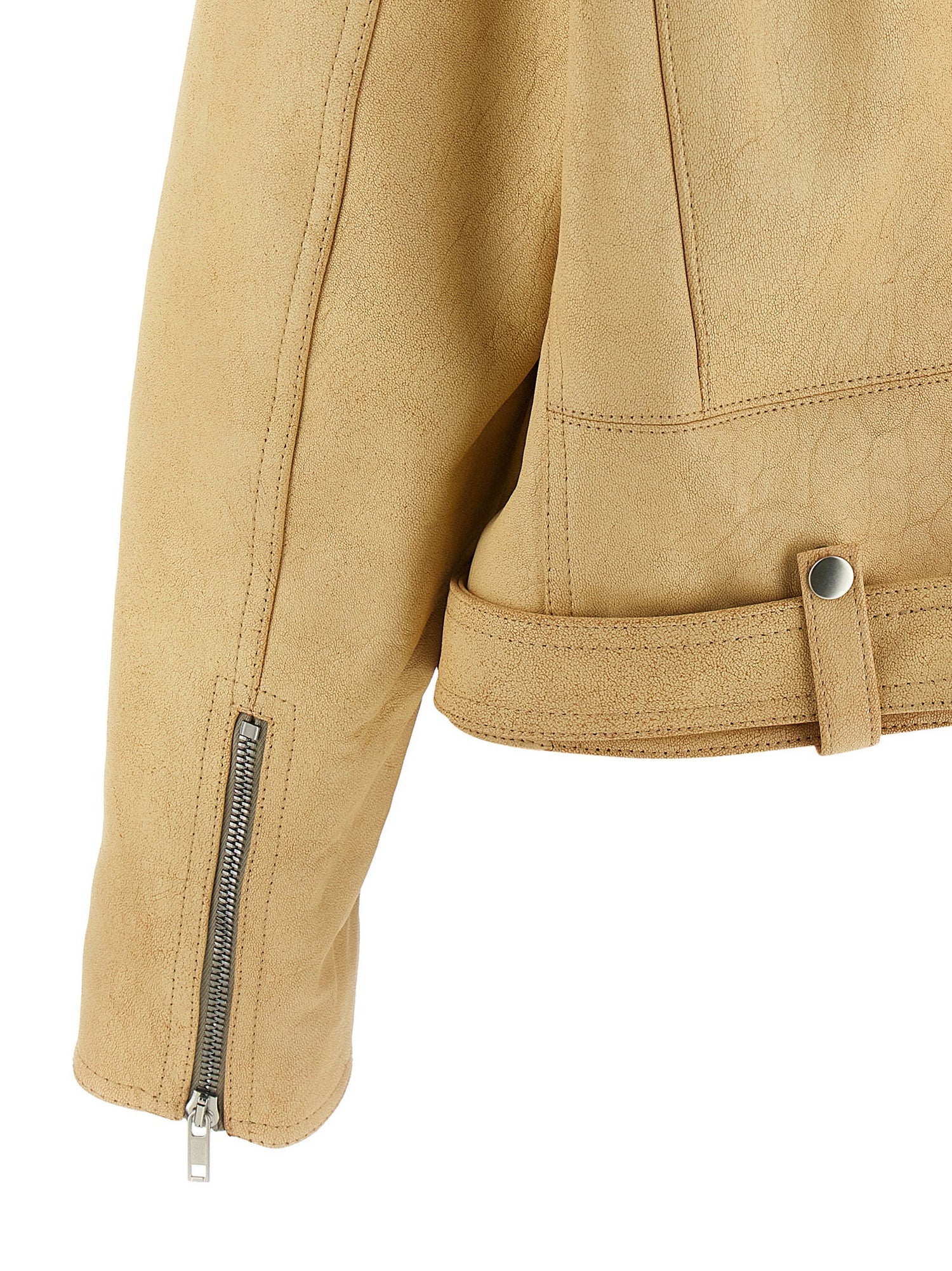 Rick Owens Biker Jumbo Stooges Jacket Beige