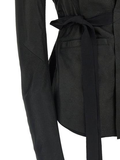 Rick Owens Hollywood Leather Jacket Black