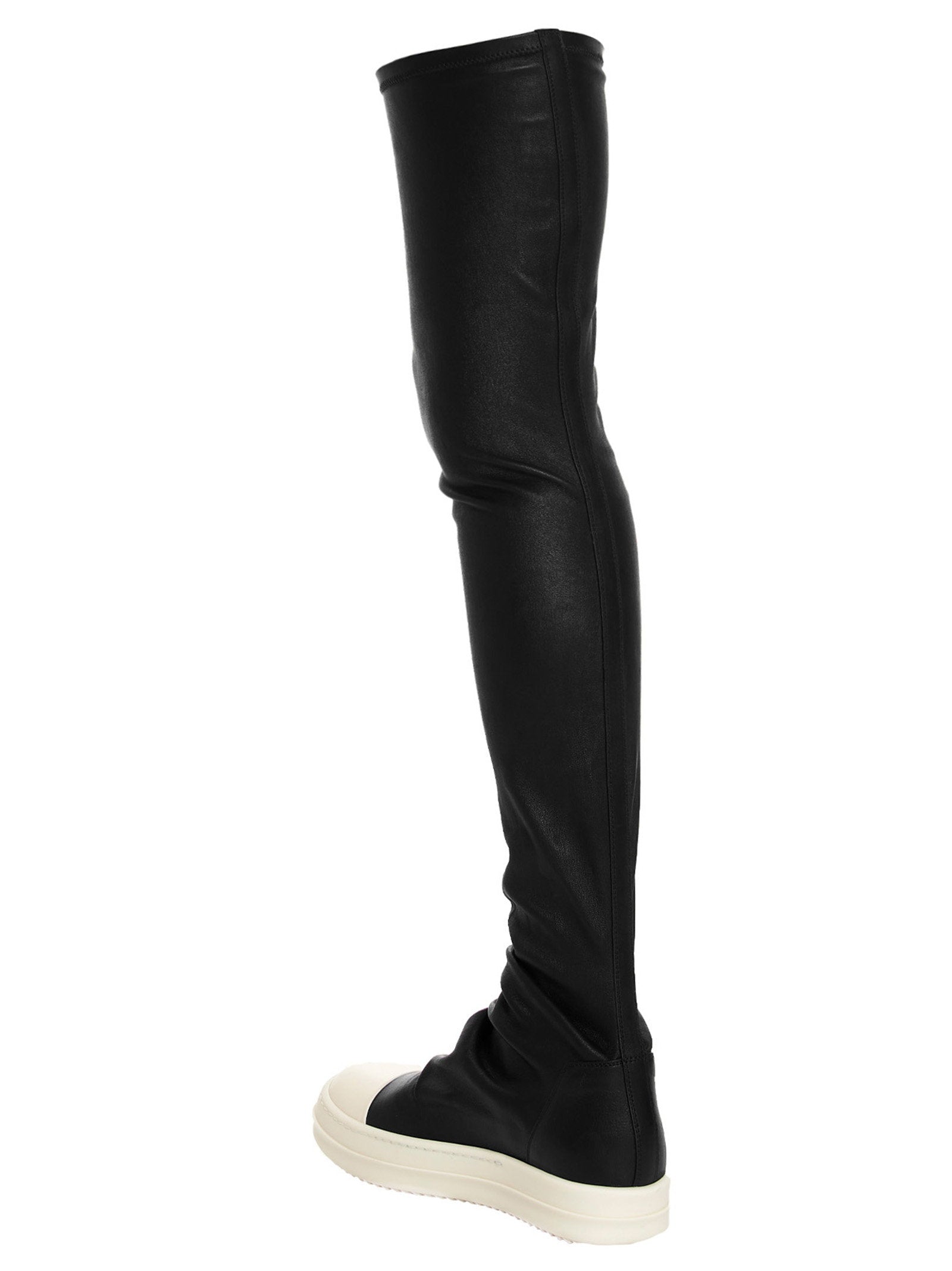Rick Owens High Stocking Sneaks Boots White/black