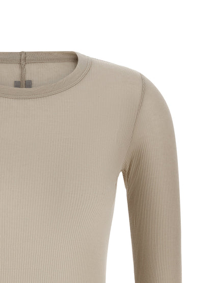 Rick Owens Rib Ls T T-shirt Beige