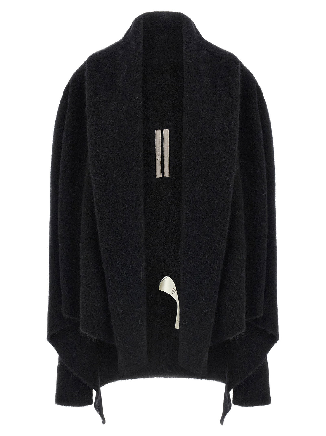 Rick Owens Hooded Medium Wrap Cardigan Black