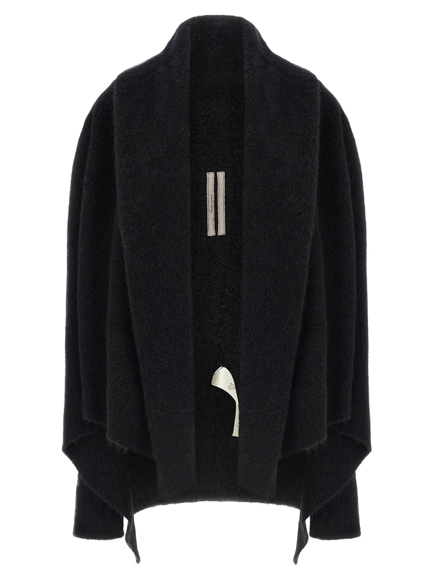 Rick Owens Hooded Medium Wrap Cardigan Black