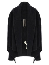 Rick Owens Hooded Medium Wrap Cardigan Black