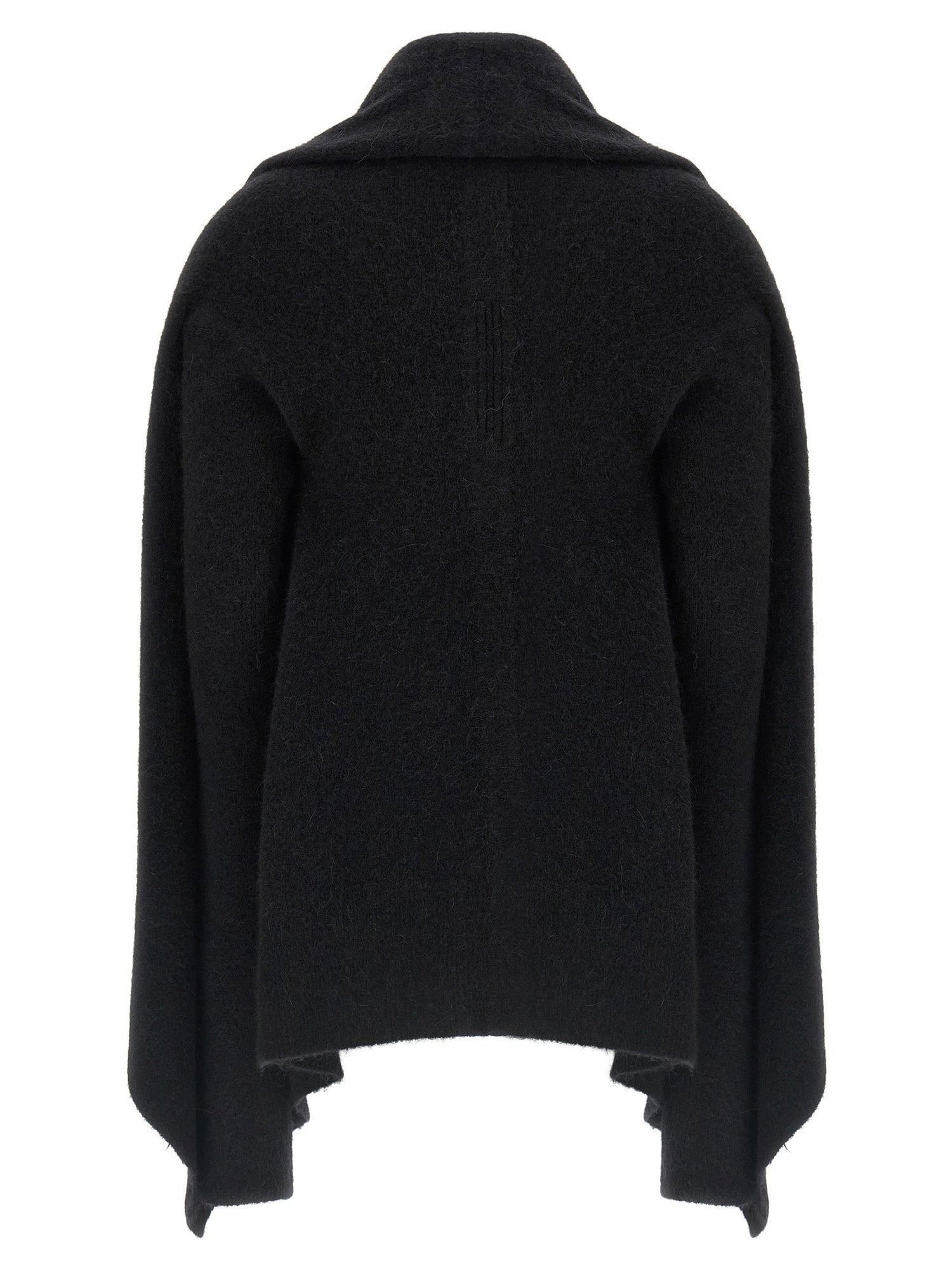 Rick Owens Hooded Medium Wrap Cardigan Black