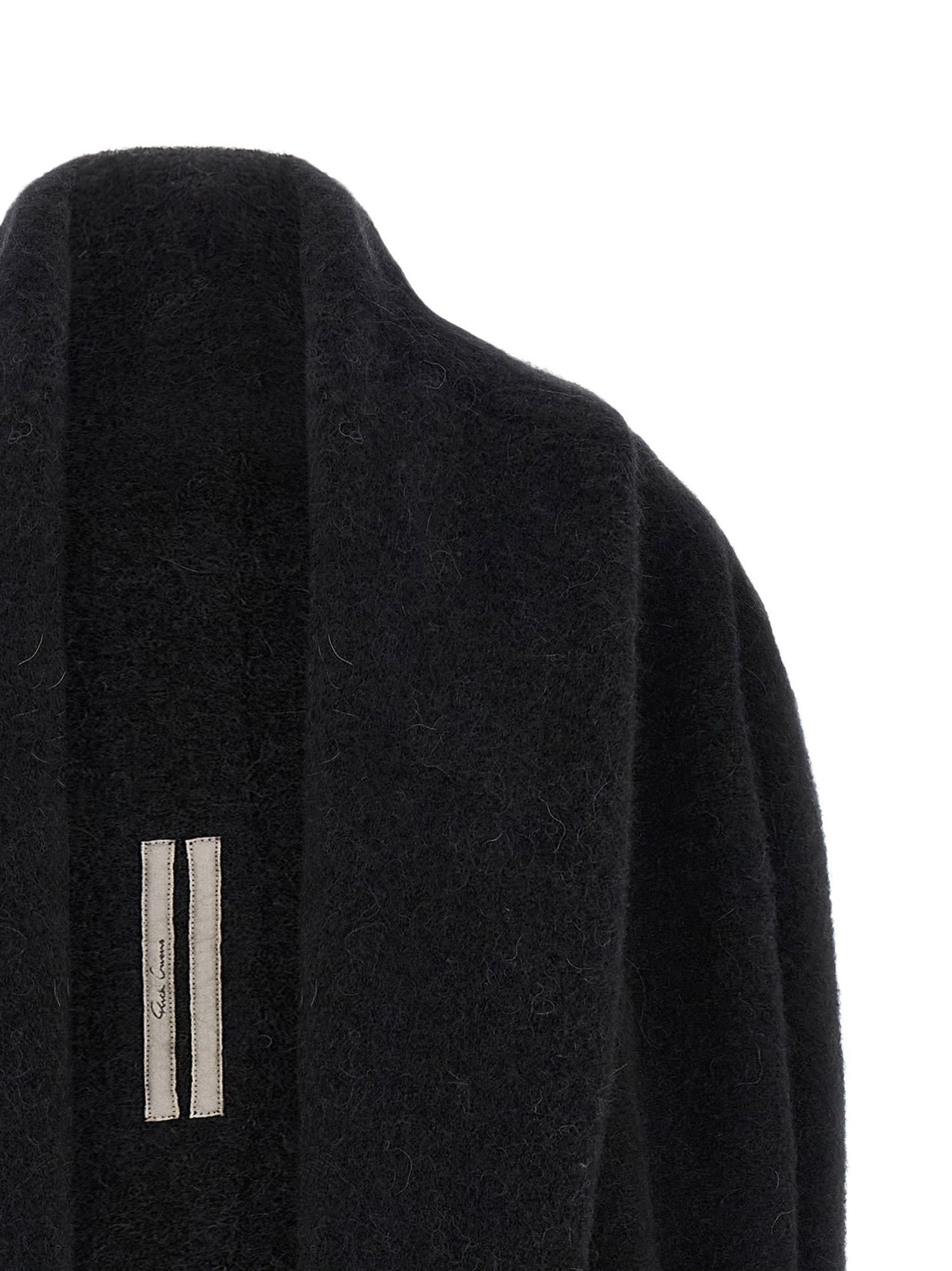 Rick Owens Hooded Medium Wrap Cardigan Black