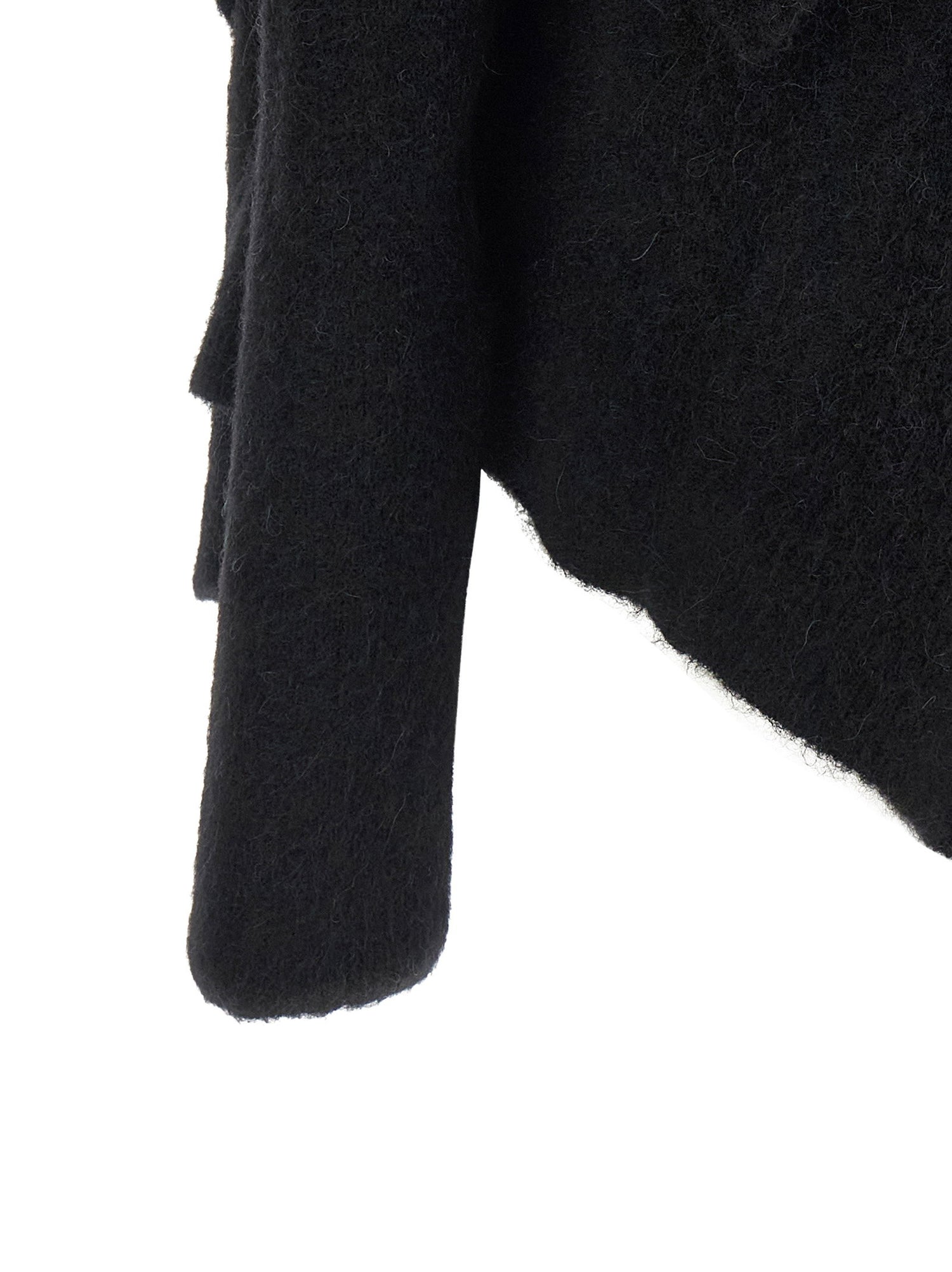 Rick Owens Hooded Medium Wrap Cardigan Black