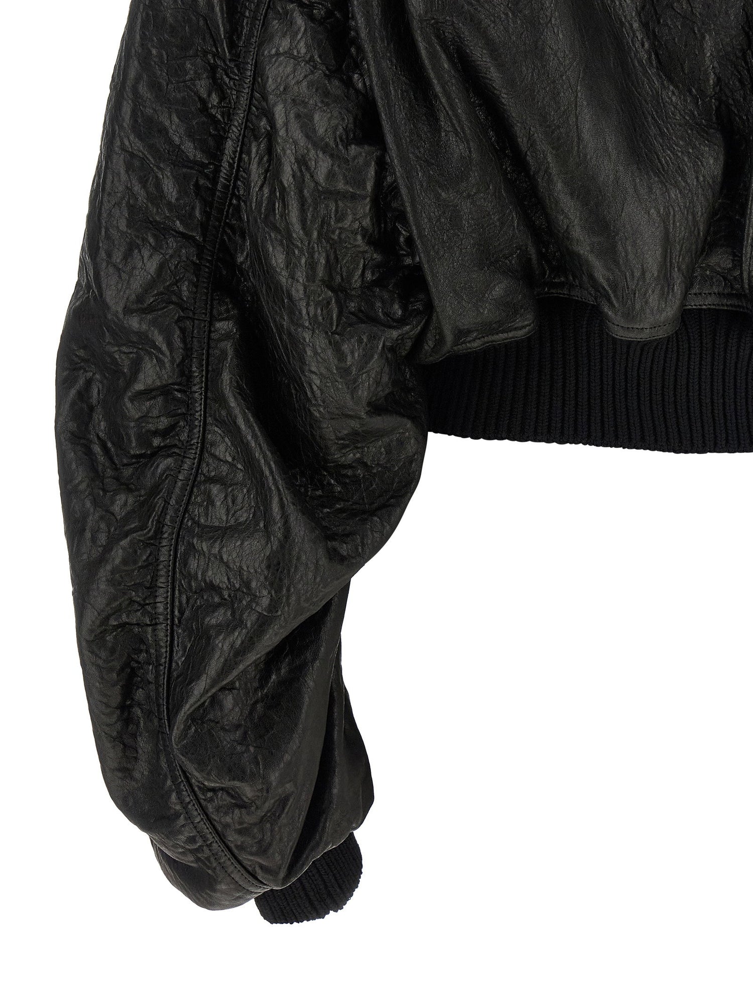 Rick Owens Secchia Cropped Flight Bomber Jacket Black