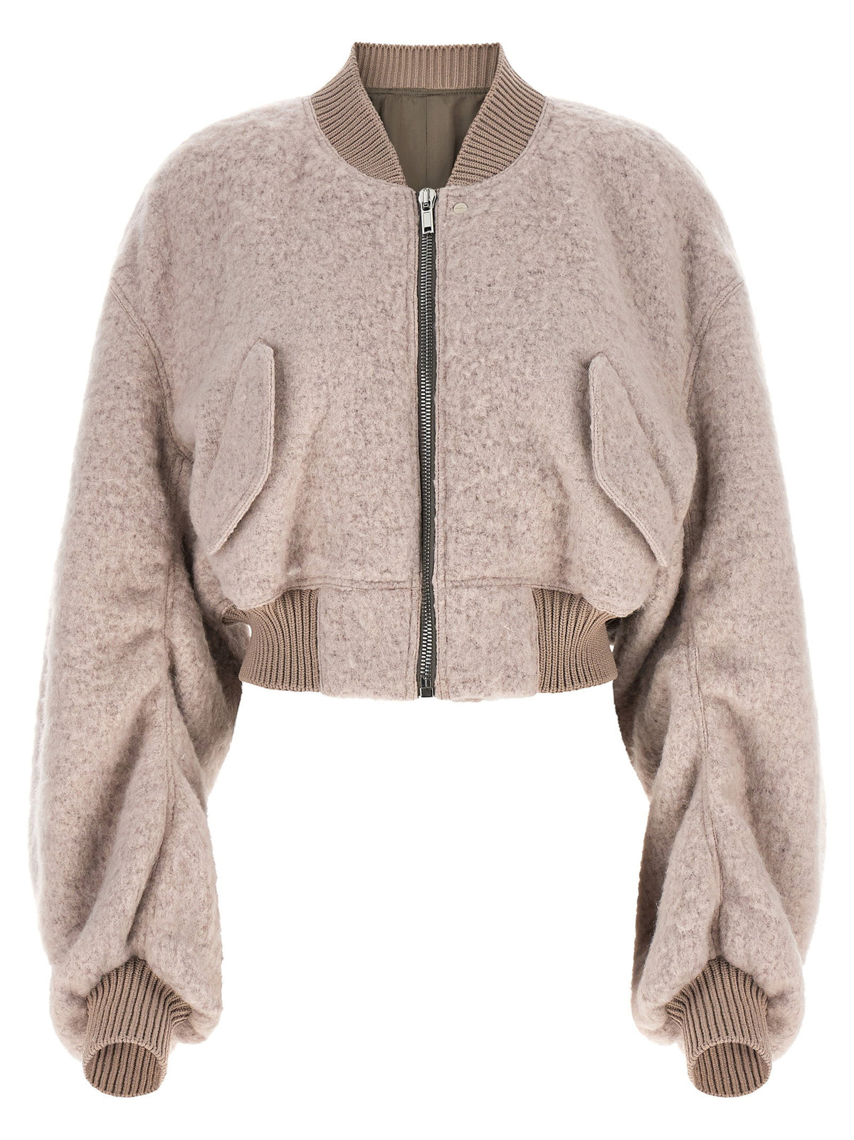Rick Owens Secchia Cropped Flight Bomber Jacket Pink