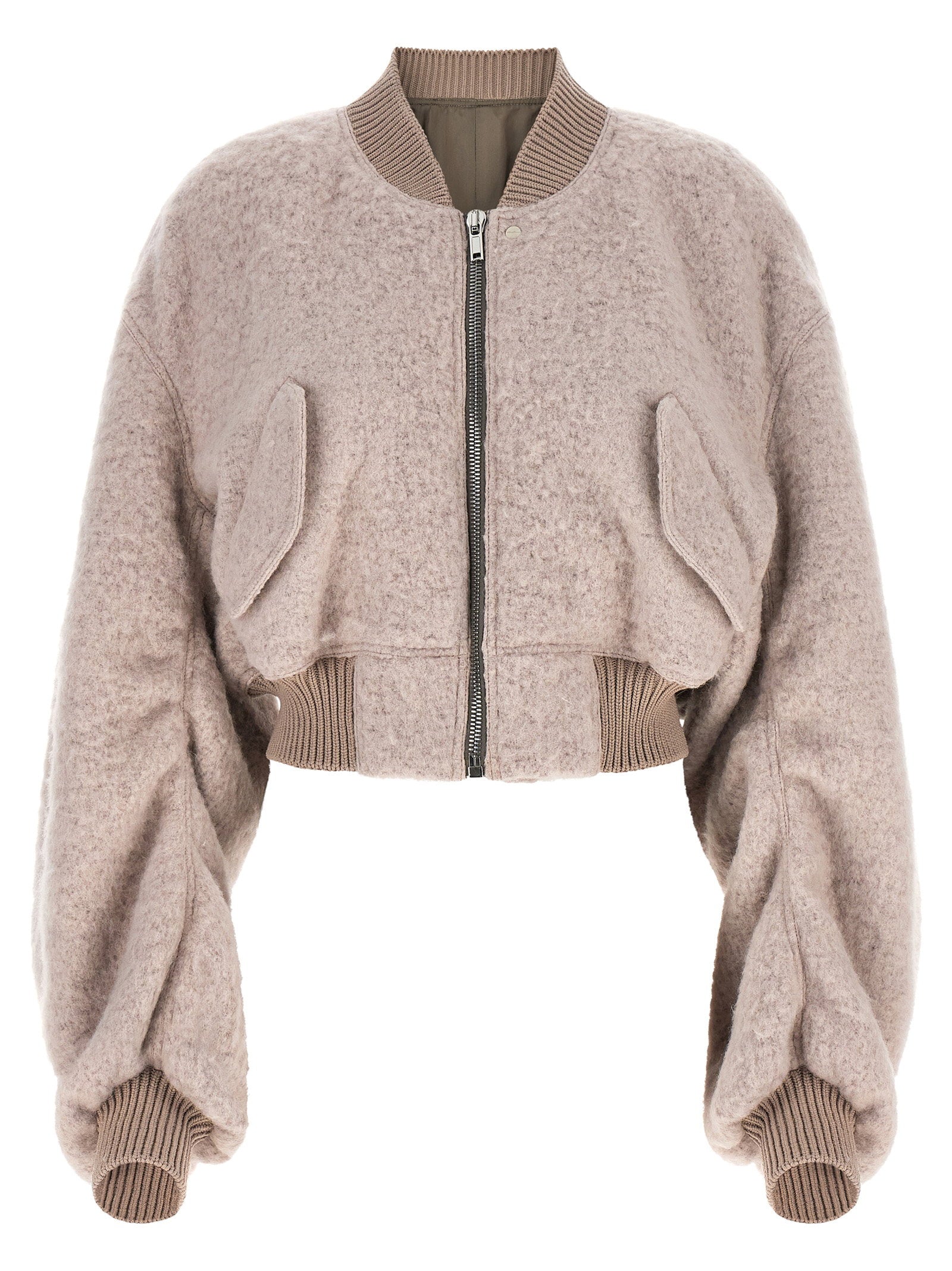Rick Owens Secchia Cropped Flight Bomber Jacket Pink