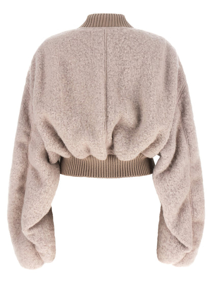 Rick Owens Secchia Cropped Flight Bomber Jacket Pink