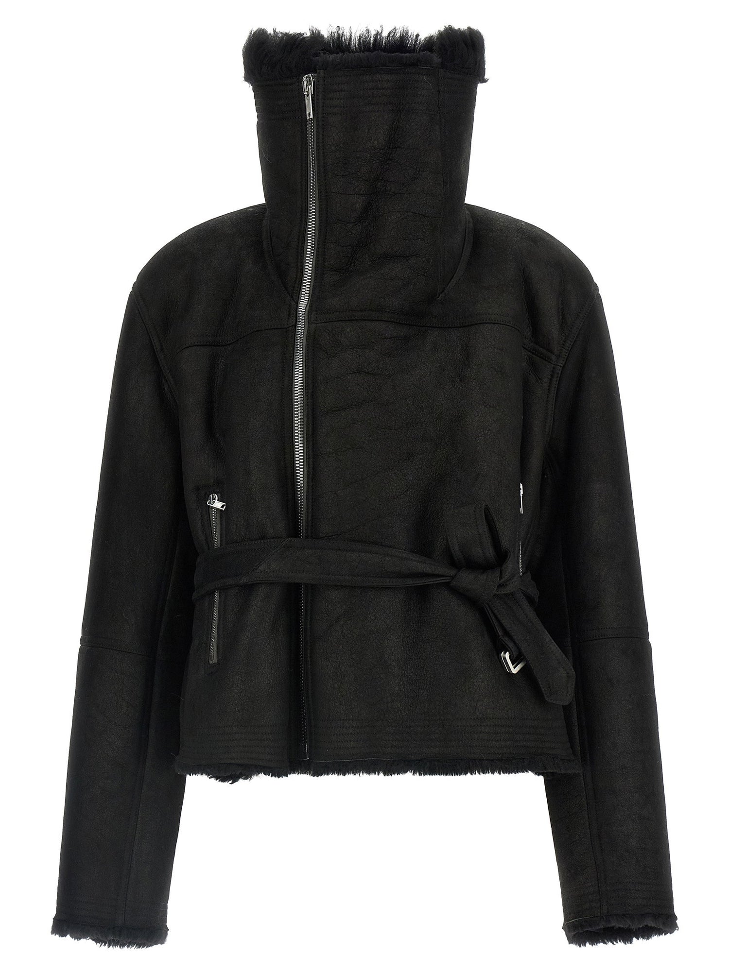 Rick Owens Cropped Flight Jacket Black