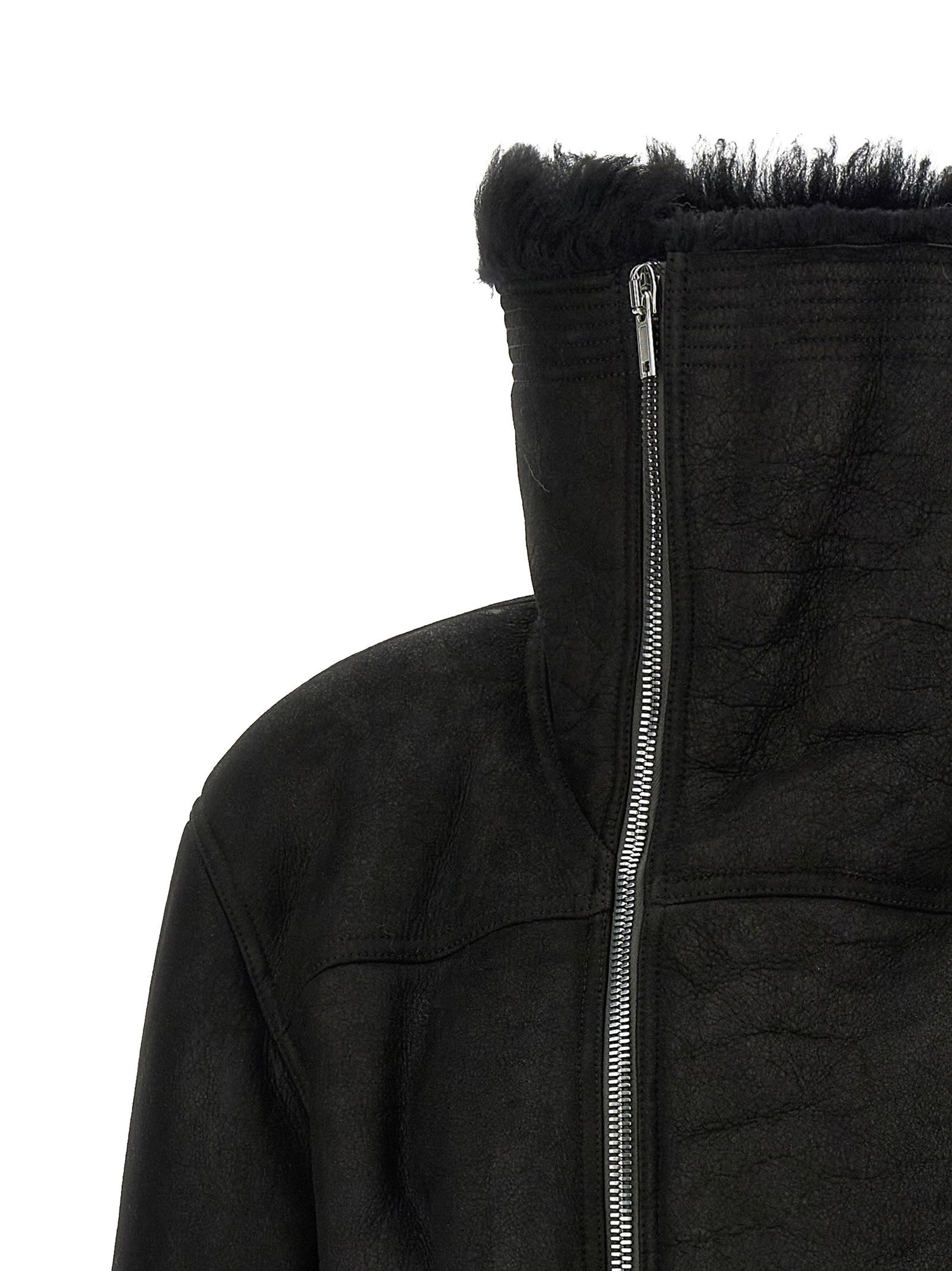 Rick Owens Cropped Flight Jacket Black