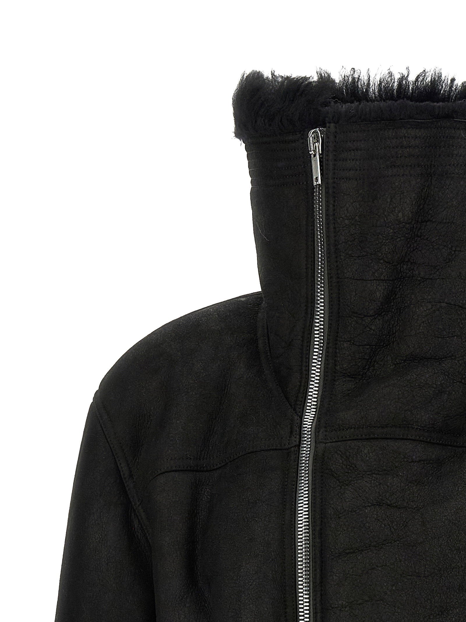 Rick Owens Cropped Flight Jacket Black