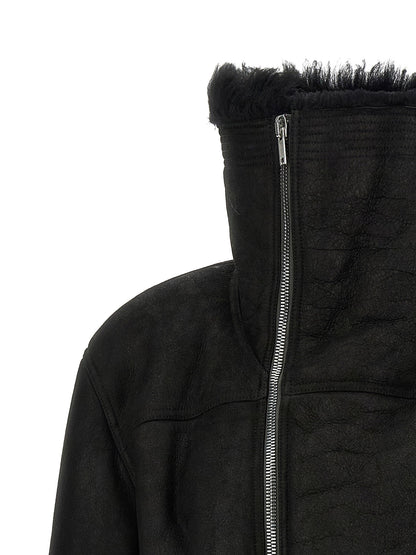 Rick Owens Cropped Flight Jacket Black