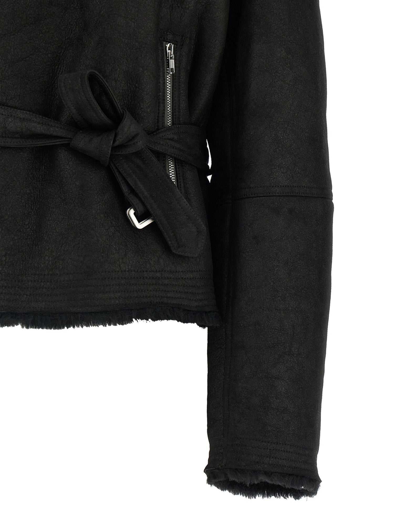 Rick Owens Cropped Flight Jacket Black