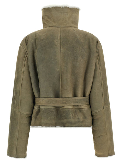 Rick Owens Cropped Flight Jacket Green