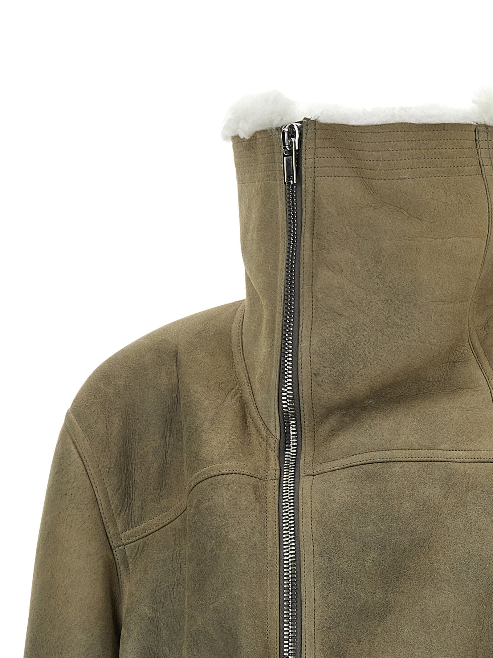 Rick Owens Cropped Flight Jacket Green