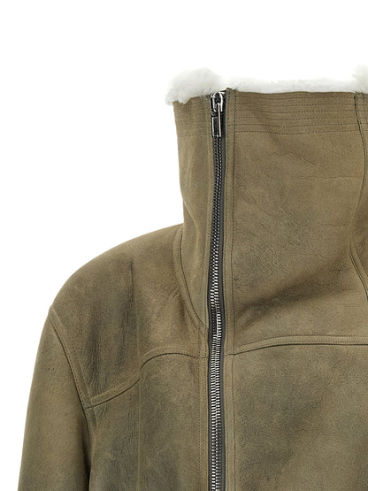Rick Owens Cropped Flight Jacket Green