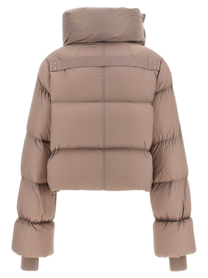 Rick Owens Funnel Neck Down Jacket Pink