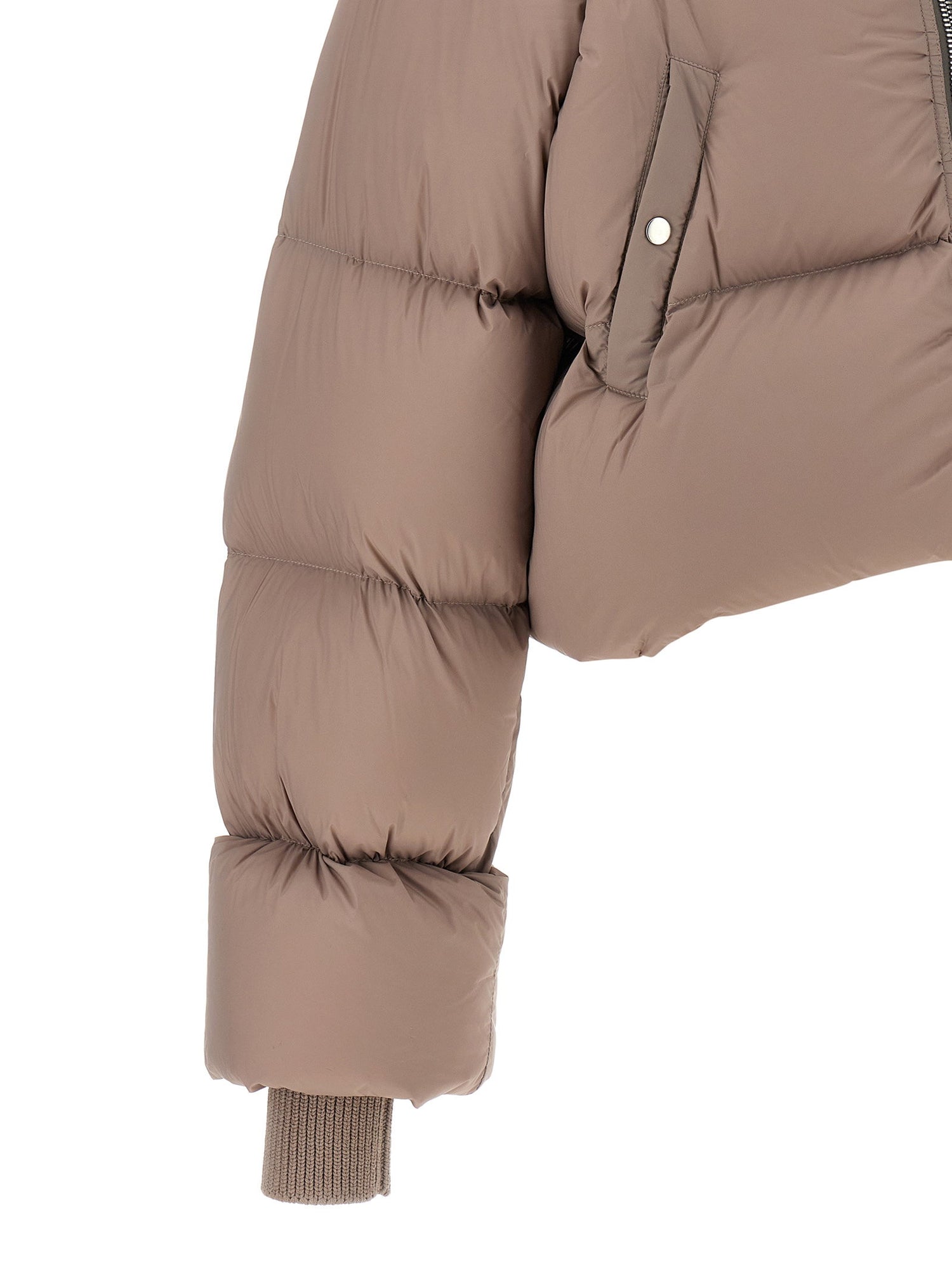 Rick Owens Funnel Neck Down Jacket Pink