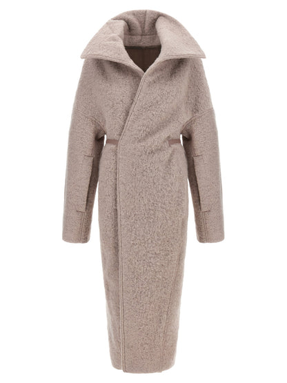 Rick Owens Dracucollar Belted Coat Pink