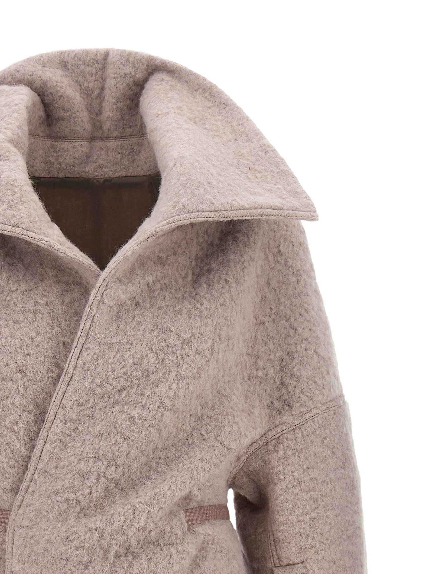 Rick Owens Dracucollar Belted Coat Pink