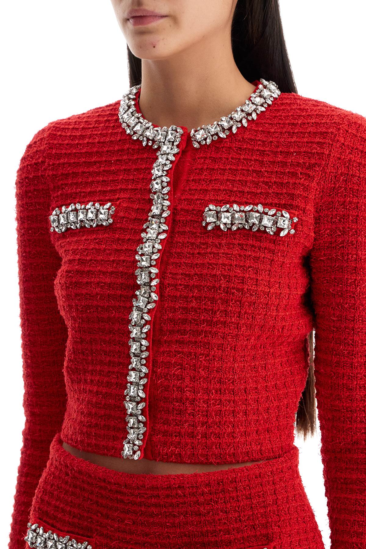 Short cardigan with crystals