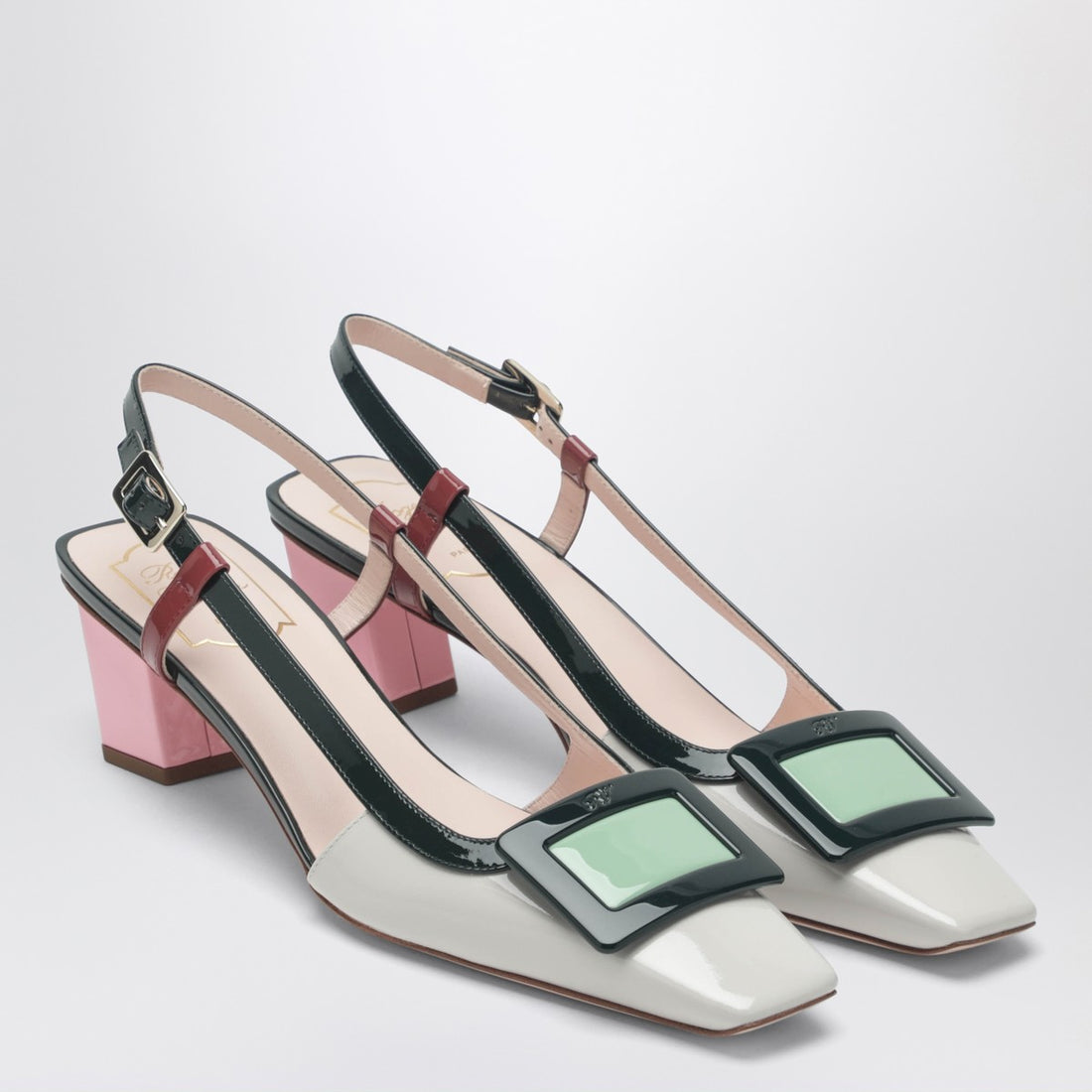 Roger Vivier Belle Vivier Patent Slingbacks Multicolor