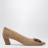Roger Vivier Belle Vivier Tobacco Suede Buckle Pumps Brown